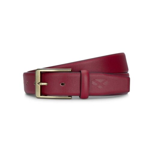 Feather Edge Leather 35mm Belt Burgundy