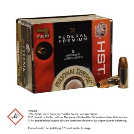 FEDERAL Pistol Cartridges 9mm Luger HydraShok 50 Stk JHP 124grs