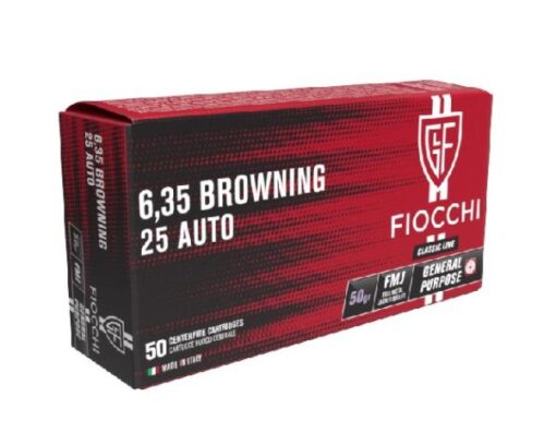 FIOCCHI Pistol Cartridges 6,35mm (.25Auto) VM 50 grs 50 Stk