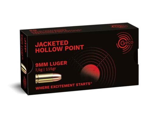 GECO Pistol Cartridges 9mmLuger JHP 50 Stk 115grs/7,5g