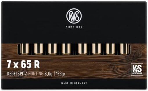 RWS Rifle Cartridges 7x65R KS 20 Stk 8,0g/123grs