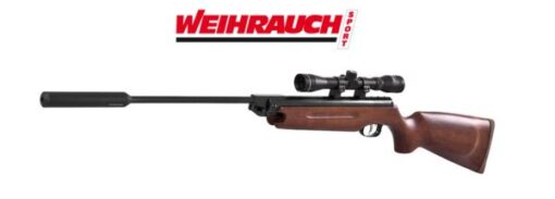 WEIHRAUCH Airgun Gewehr HW35 Schalldämpfer Set Kal. 4,5mm mit ZF 4x32